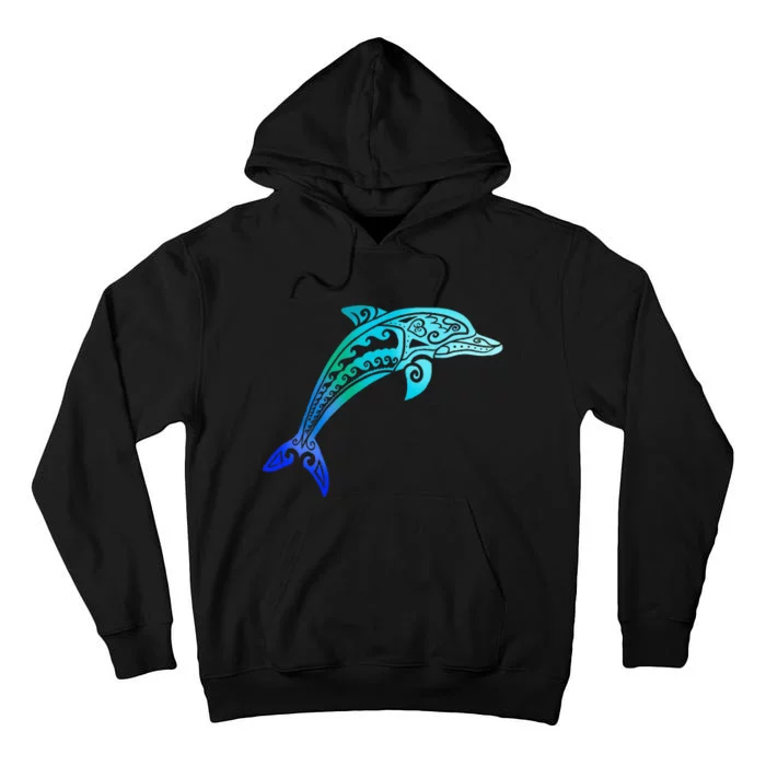 Jumping Dolphin Tribal Tall Hoodie