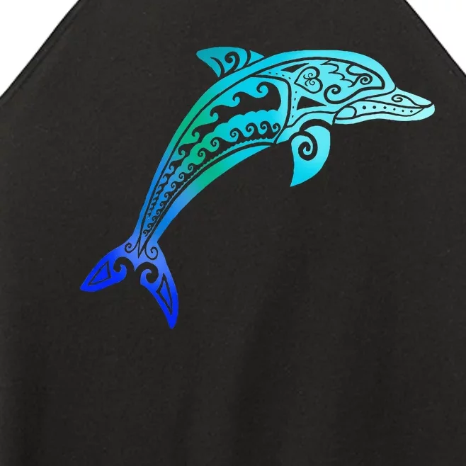 Jumping Dolphin Tribal Women’s Perfect Tri Rocker Tank