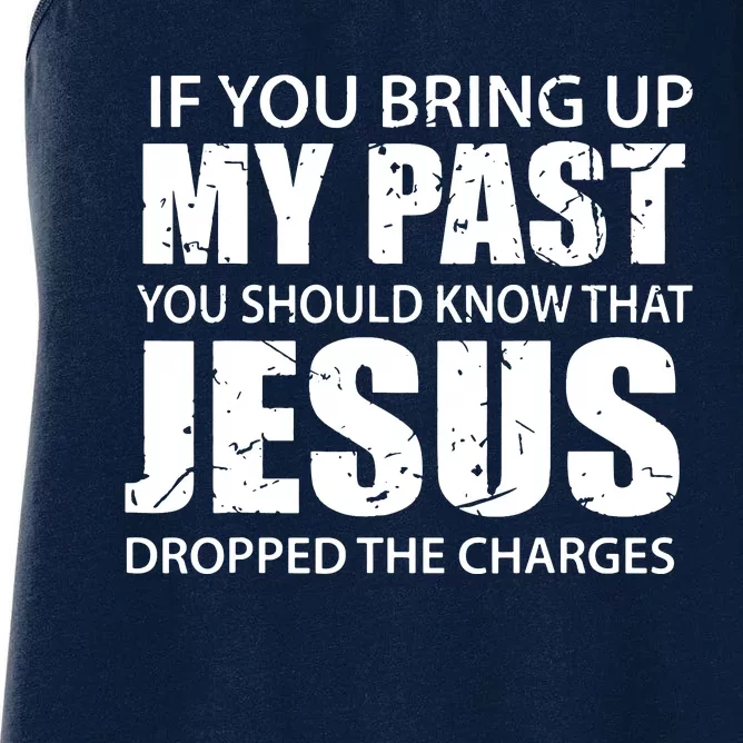 Jesus Dropped The Charges Christian Gold Women's Racerback Tank