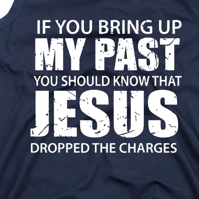 Jesus Dropped The Charges Christian Gold Tank Top