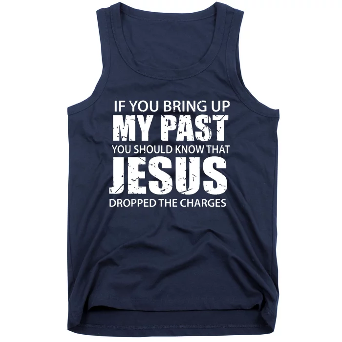 Jesus Dropped The Charges Christian Gold Tank Top