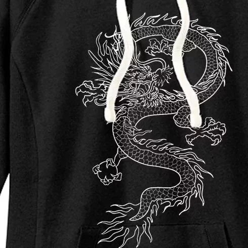 Japan Dragon Tattoo Drawing Traditional Japanese Women's Fleece Hoodie