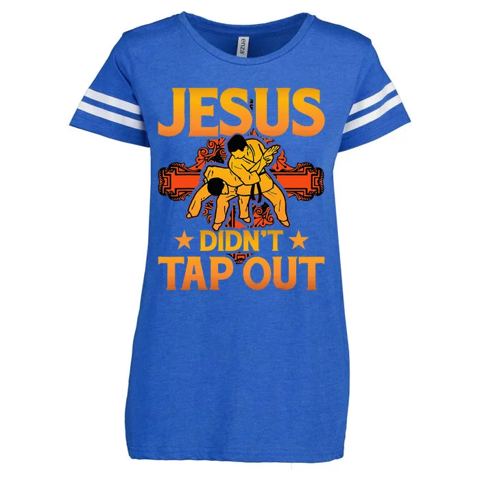 Jesus DidnT Tap Out Brazilian Jiujitsu Bjj Grappling Enza Ladies Jersey Football T-Shirt