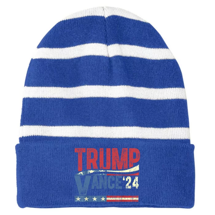 J D Vance For President Cool Gift Striped Beanie with Solid Band