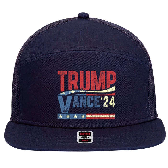 J D Vance For President Cool Gift 7 Panel Mesh Trucker Snapback Hat