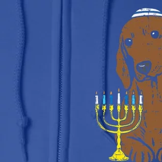 Jewish Dachshund Wiener Dog Hanukkah Pajamas Chanukah PJs Full Zip Hoodie