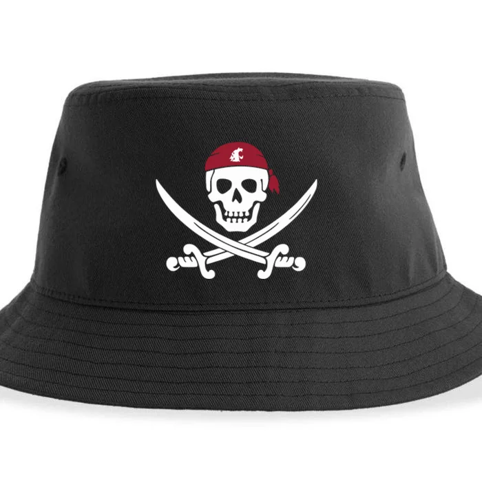 Jake Dickert Wsu Golf Pirate Skull Sustainable Bucket Hat