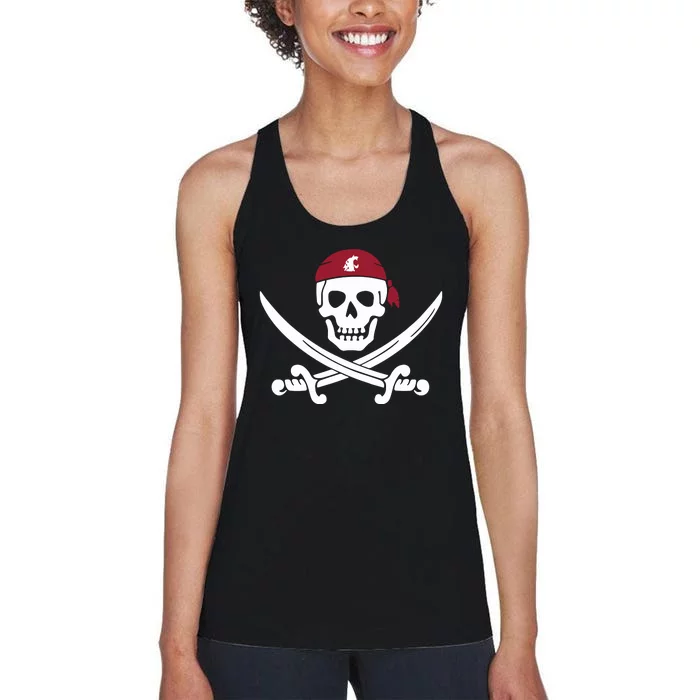 Jake Dickert Wsu Golf Pirate Skull Women's Racerback Tank