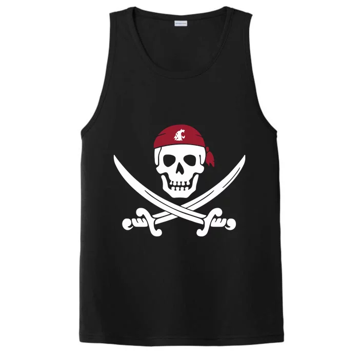 Jake Dickert Wsu Golf Pirate Skull Performance Tank