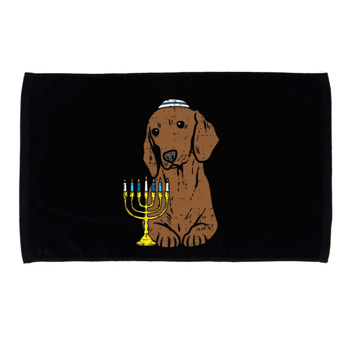 Jewish Dachshund Wiener Dog Hanukkah Pajamas Chanukah PJs Microfiber Hand Towel