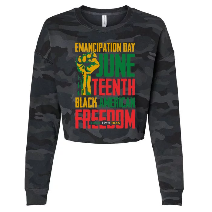 Juneteenth Design Wo Juneteenths For Freedom Cropped Pullover Crew