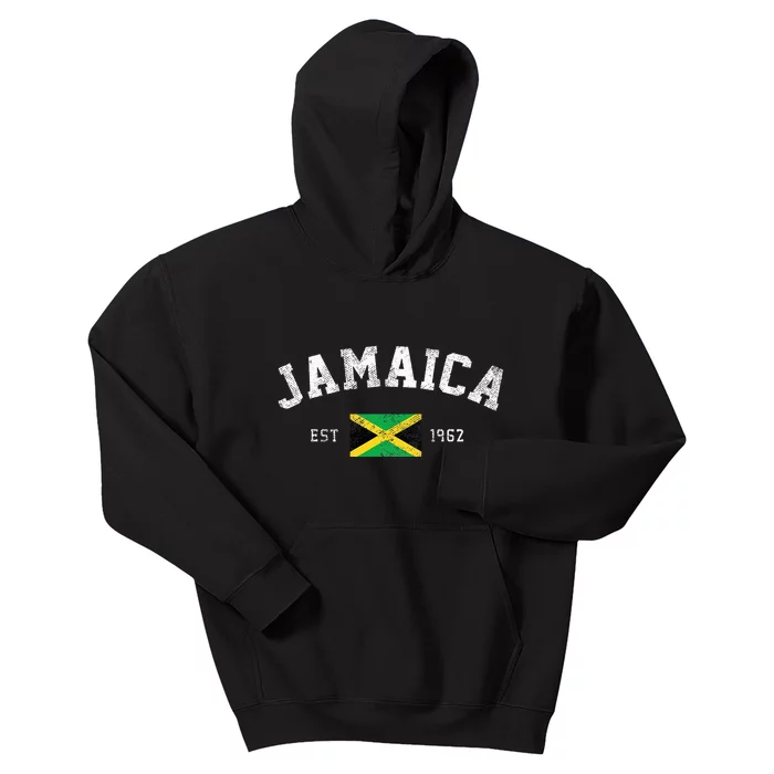 Jamaica Est. 1962 Jamaican Flag Independence Day Kids Hoodie