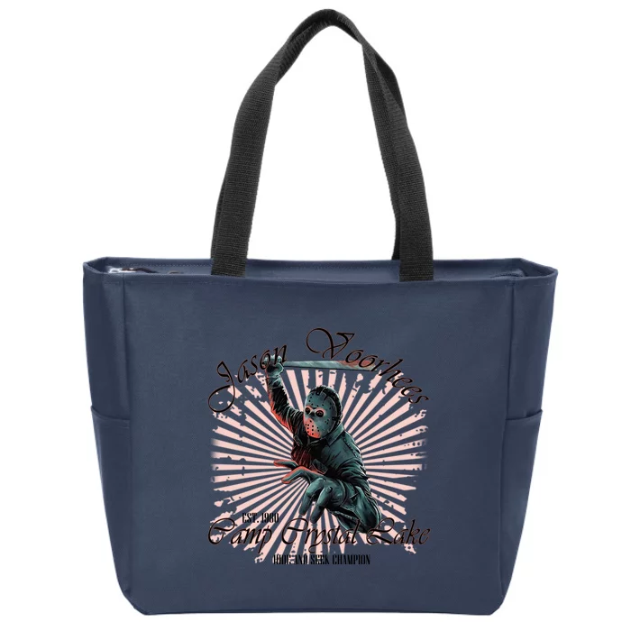 Jason Est 1980 Camp Crystal Lake Hide And Seek Champion Zip Tote Bag