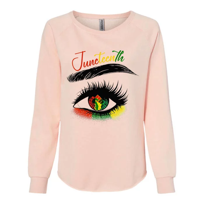 Juneteenth Eye African American Women Black History Pride Womens California Wash Sweatshirt