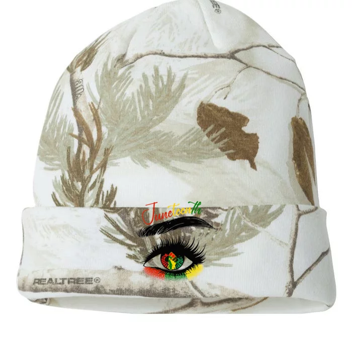 Juneteenth Eye African American Women Black History Pride Kati - 12in Camo Beanie