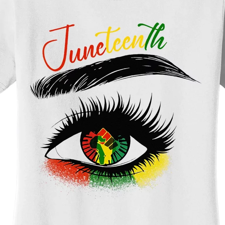 Juneteenth Eye African American Women Black History Pride Women's T-Shirt