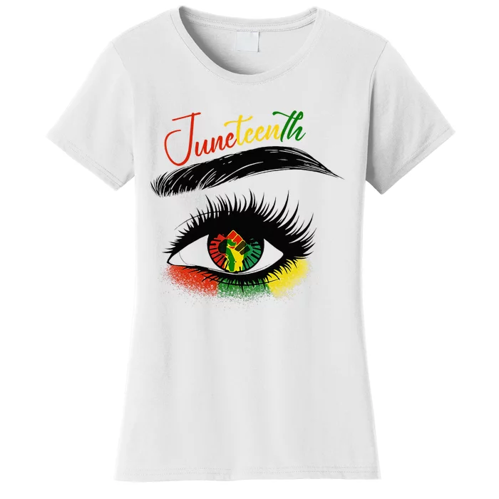 Juneteenth Eye African American Women Black History Pride Women's T-Shirt