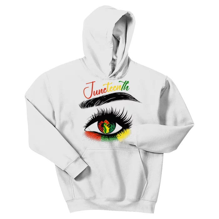 Juneteenth Eye African American Women Black History Pride Kids Hoodie