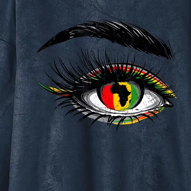 Junenth Eyes African American Women Black History Pride Gift Hooded Wearable Blanket