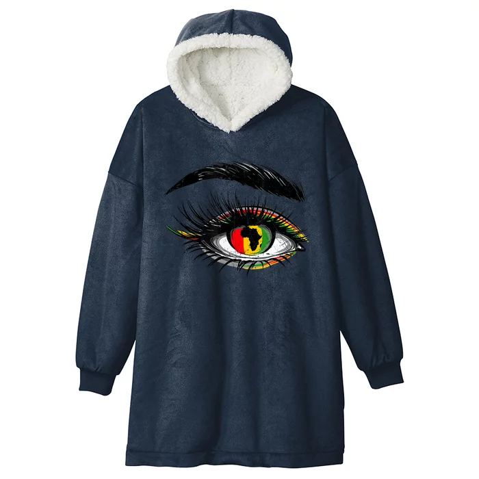 Junenth Eyes African American Women Black History Pride Gift Hooded Wearable Blanket