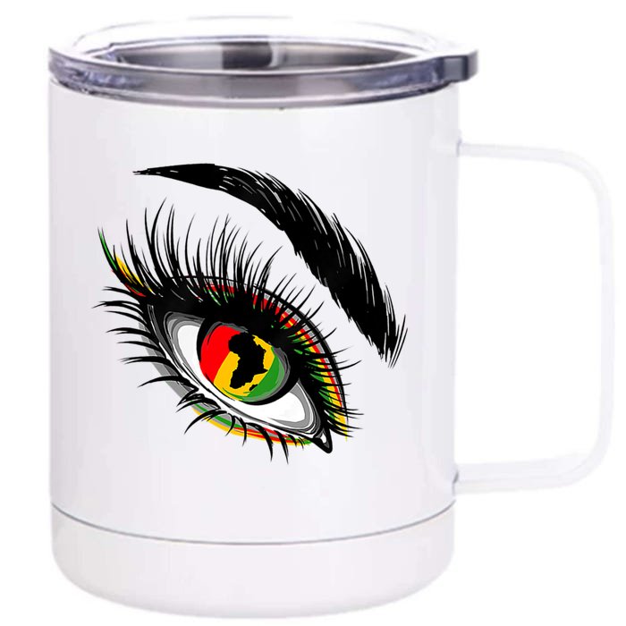 Junenth Eyes African American Women Black History Pride Gift Front & Back 12oz Stainless Steel Tumbler Cup