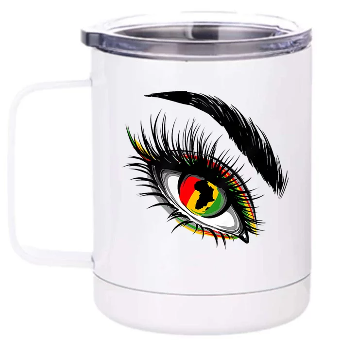 Junenth Eyes African American Women Black History Pride Gift Front & Back 12oz Stainless Steel Tumbler Cup