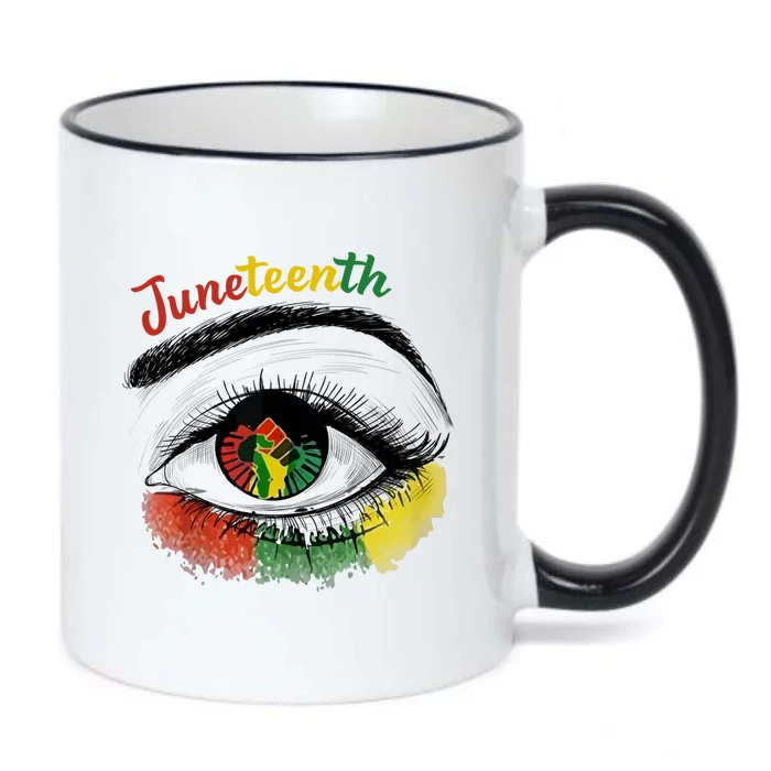 Juneteenth Eye African American Women Black History Pride Gift Black Color Changing Mug