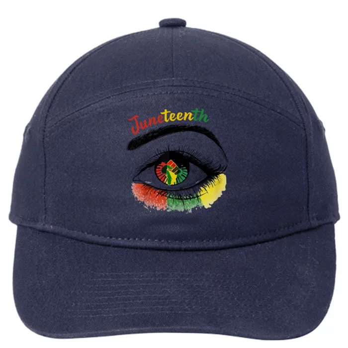 Juneteenth Eye African American Women Black History Pride Gift 7-Panel Snapback Hat