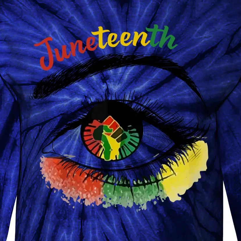 Juneteenth Eye African American Women Black History Pride Gift Tie-Dye Long Sleeve Shirt