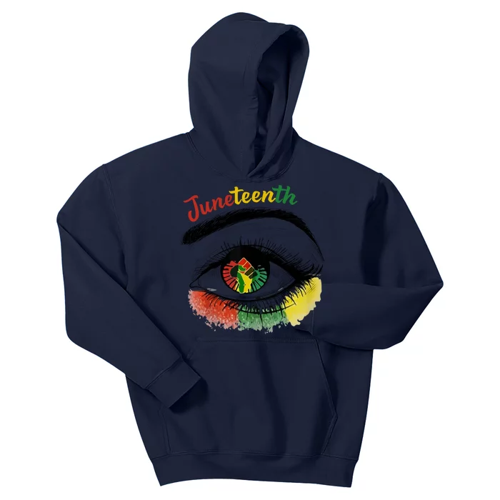 Juneteenth Eye African American Women Black History Pride Gift Kids Hoodie