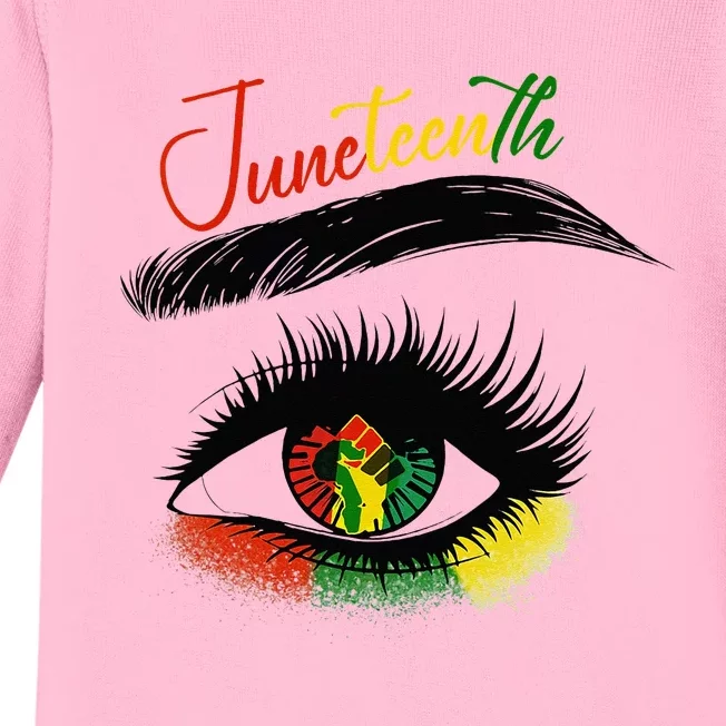 Juneteenth Eye African American Women Black History Pride Baby Long Sleeve Bodysuit