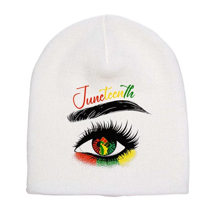 Juneteenth Eye African American Women Black History Pride Short Acrylic Beanie