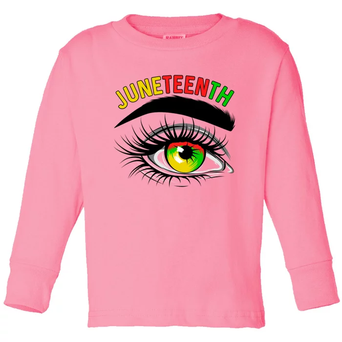 Juneteenth Eye African Black Independence Day Melanin Gift Toddler Long Sleeve Shirt