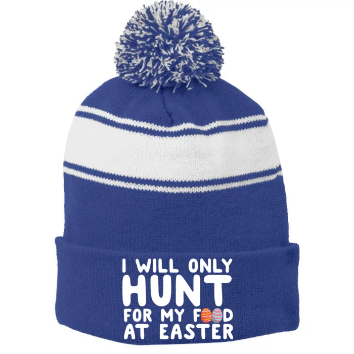 Jesus Easter Bunny Good Friday Egg Food Hunt Gift Stripe Pom Pom Beanie