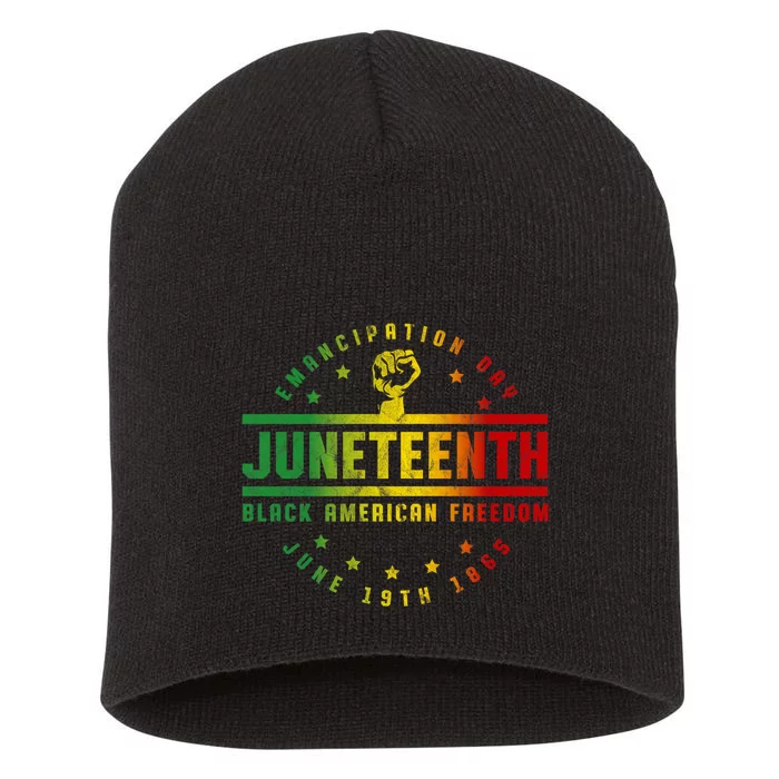 Juneteenth Emancipation Black American Freedom Black Pride Short Acrylic Beanie