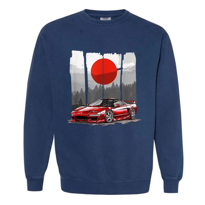 Jdm Euro Car Scene Nsx Tuning Drift Import Garment-Dyed Sweatshirt