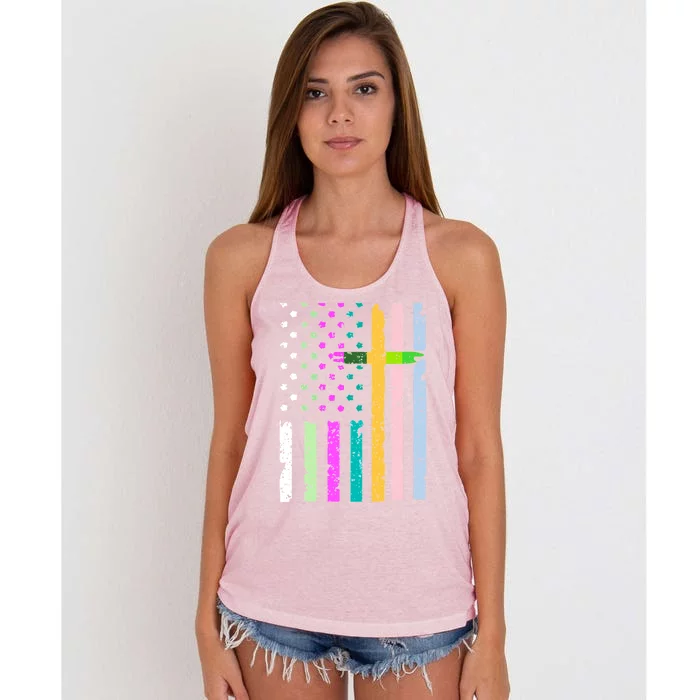 Jesus Easter Church Resurrection Sunday Mom Dad Great Gift Women's Knotted Racerback Tank