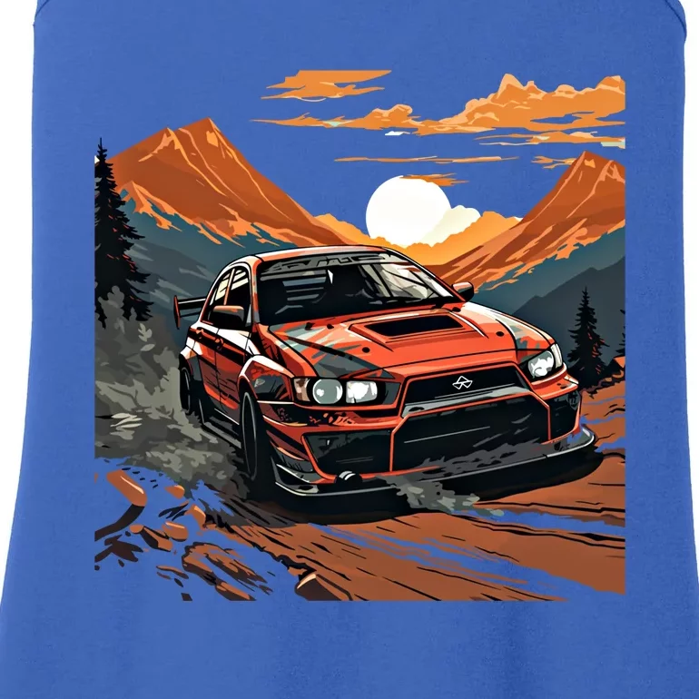 Jdm Evo Car Drift Mountain Racing Car Lover Graphic Gift Ladies Essential Tank