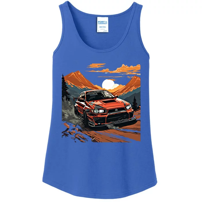 Jdm Evo Car Drift Mountain Racing Car Lover Graphic Gift Ladies Essential Tank