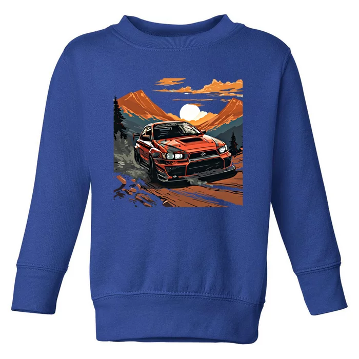 Jdm Evo Car Drift Mountain Racing Car Lover Graphic Gift Toddler Sweatshirt