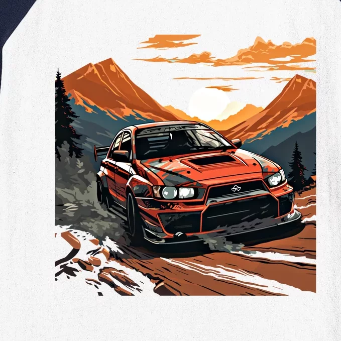 Jdm Evo Car Drift Mountain Racing Car Lover Graphic Gift Baseball Sleeve Shirt