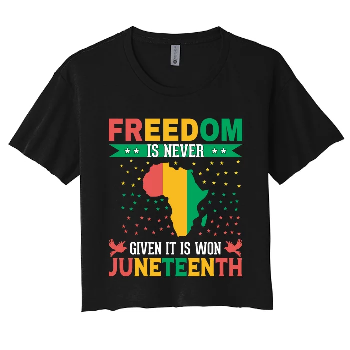 Juneteenth Emancipation Day Celebration Women's Crop Top Tee