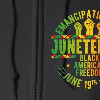 Juneteenth Emancipation Day Freedom Celebration Graphic Full Zip Hoodie