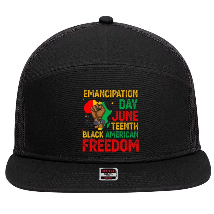 Juneteenth Emancipation Day Black American Freedom 7 Panel Mesh Trucker Snapback Hat