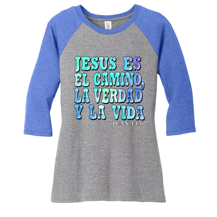 Jesus Es El Camino Premium Women's Tri-Blend 3/4-Sleeve Raglan Shirt