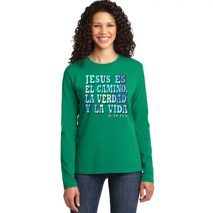 Jesus Es El Camino Premium Ladies Long Sleeve Shirt