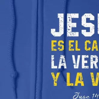 Jesus Es El Camino En Espanol Christian Spanish Preachers Premium Full Zip Hoodie