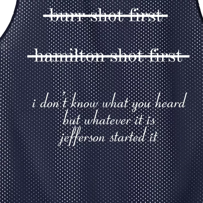 Jefferson Started It Hamilton Burr Mesh Reversible Basketball Jersey Tank