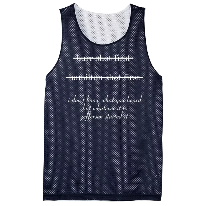 Jefferson Started It Hamilton Burr Mesh Reversible Basketball Jersey Tank