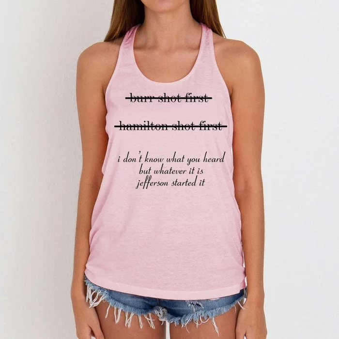 Jefferson Started It Hamilton Burr Women's Knotted Racerback Tank